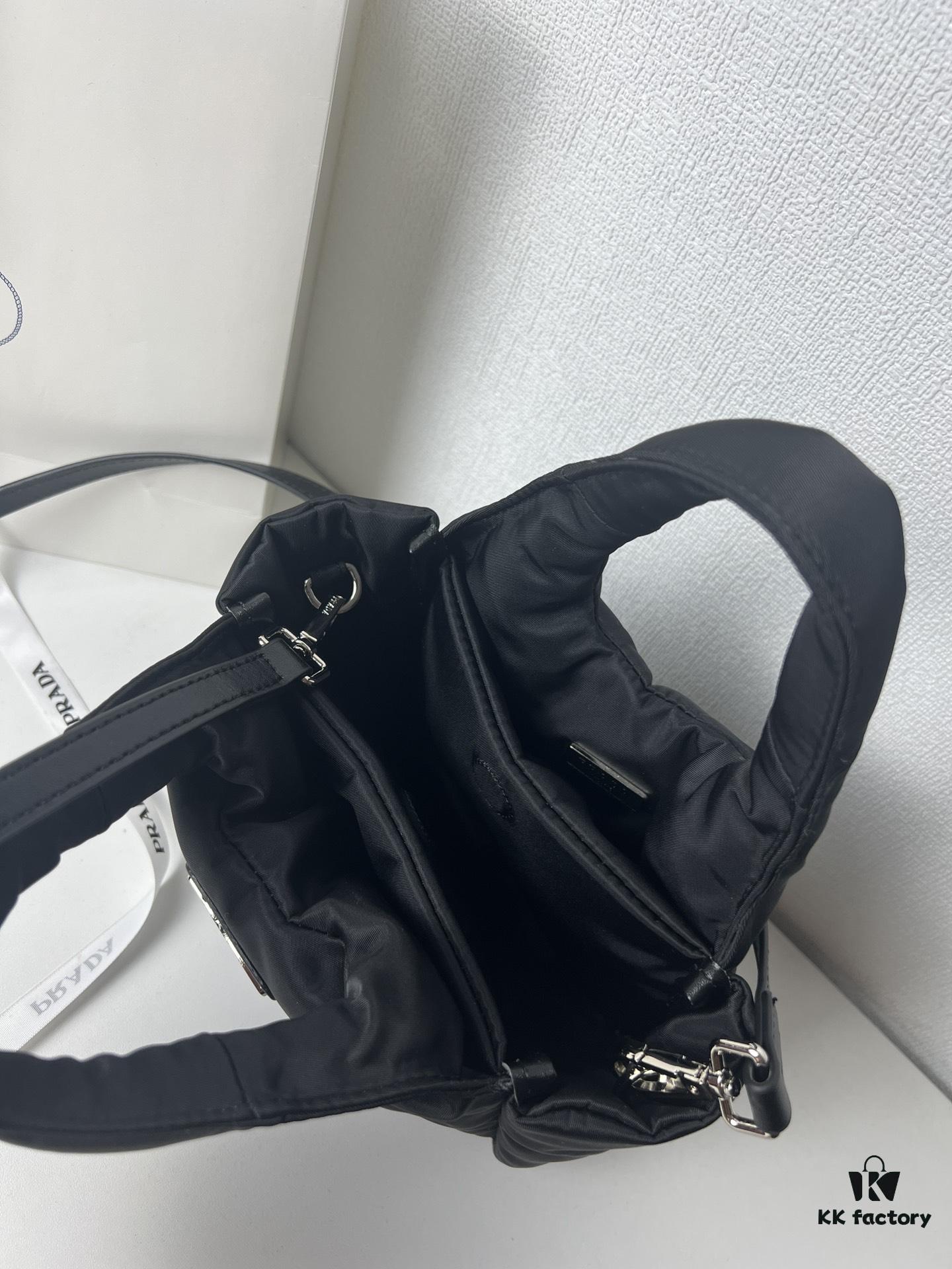 Prada Nylon Cotton Tote Bag (with Long Shoulder Strap)