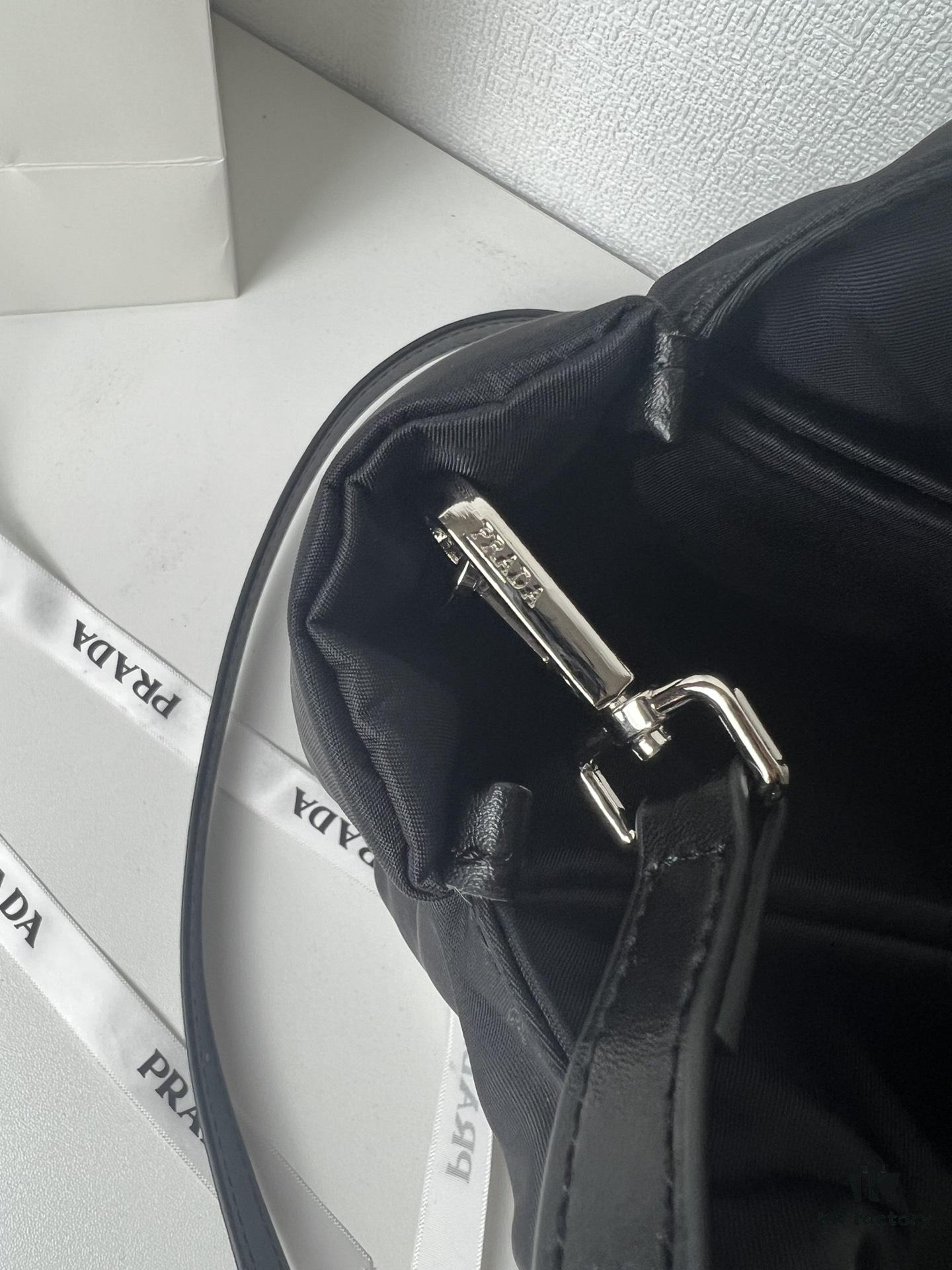 Prada Nylon Cotton Tote Bag (with Long Shoulder Strap)