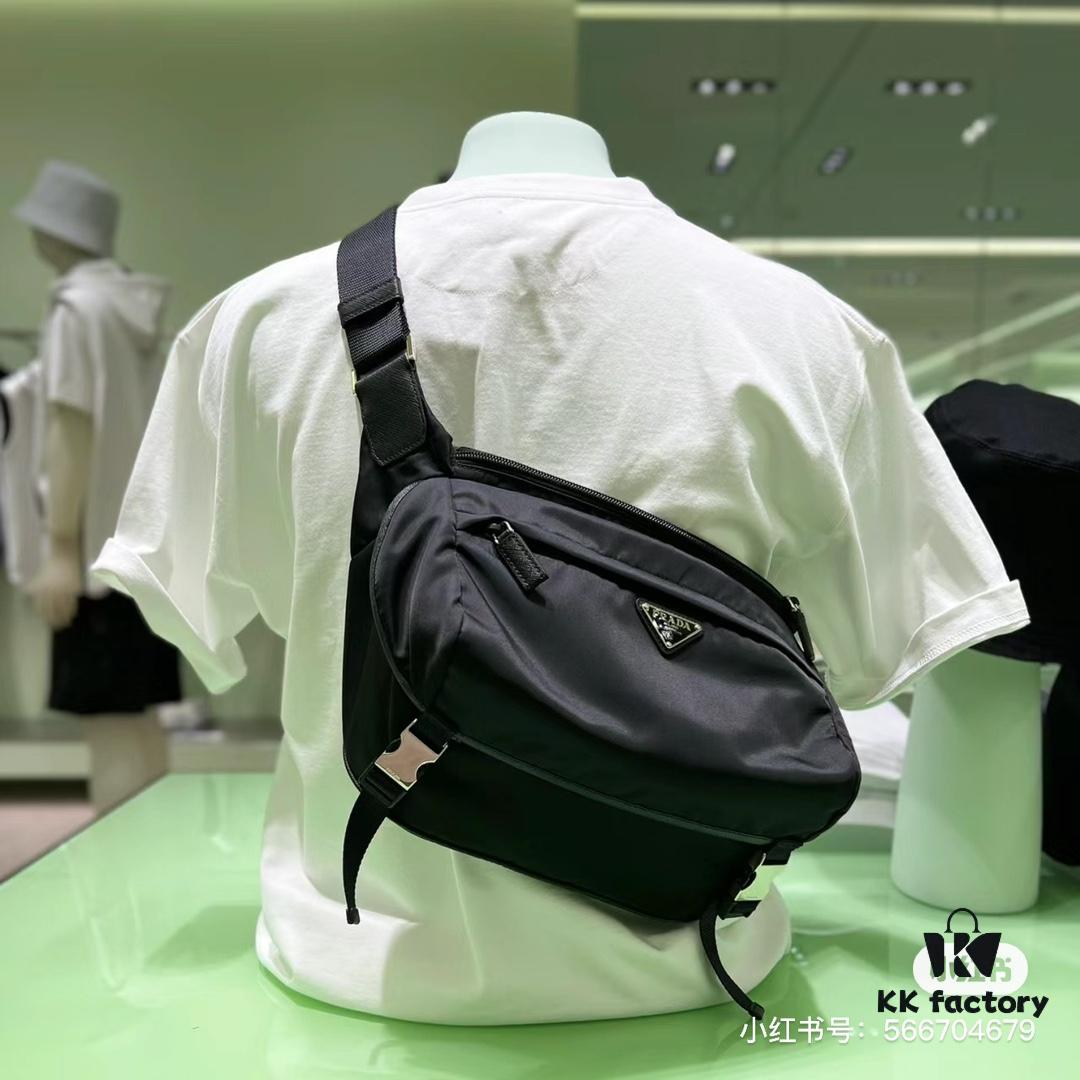 PRADA Official Website Version, Real Photo Shoot, Best-Selling Shoulder Crossbody Bag, Original Imported Fabric with Authentic Hardware, Precision Craftsmanship, Original Quality + 175 Contractor, Black Color, Model 991 = Size: W28 x H20 x D15