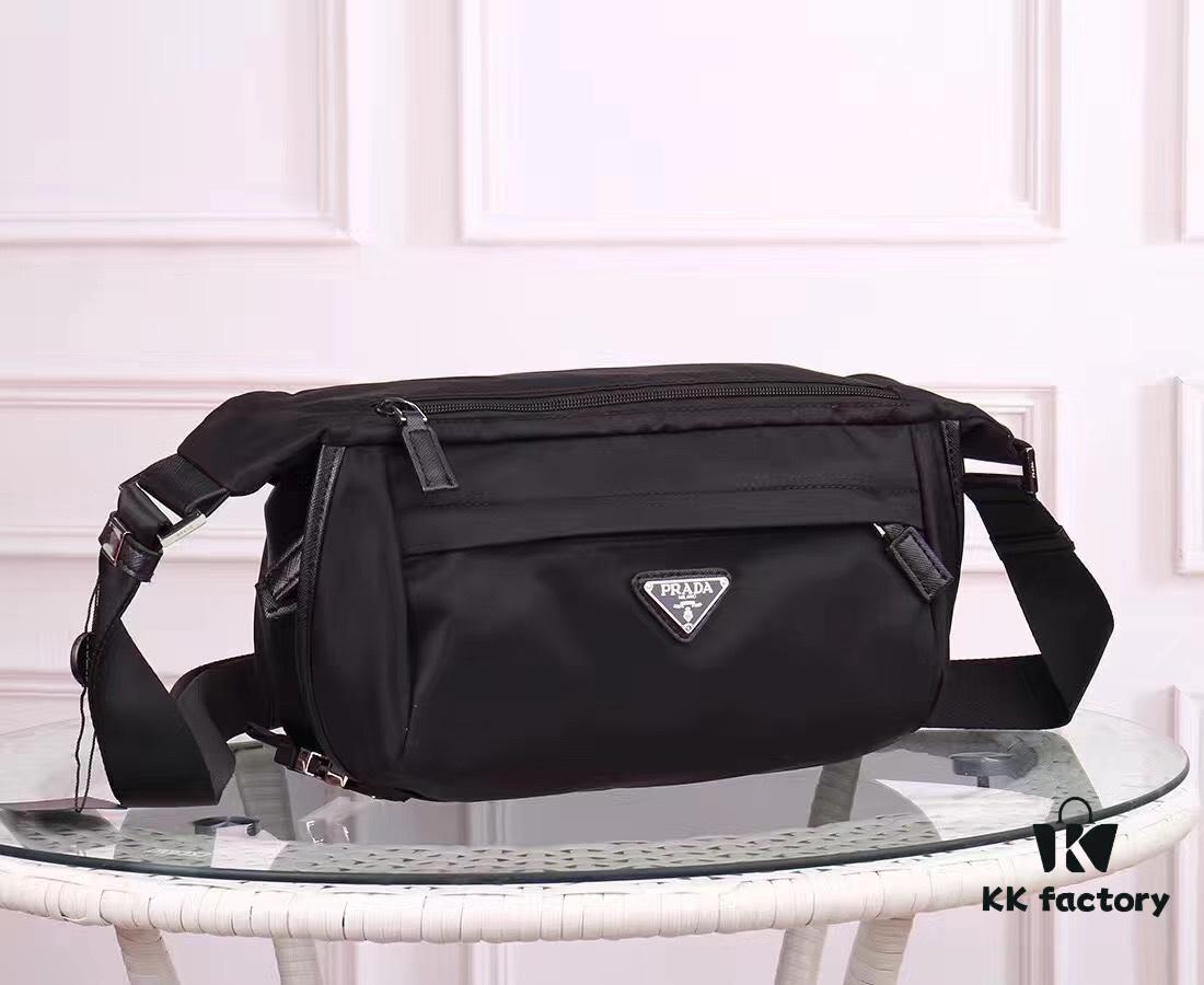 PRADA Official Website Version, Real Photo Shoot, Best-Selling Shoulder Crossbody Bag, Original Imported Fabric with Authentic Hardware, Precision Craftsmanship, Original Quality + 175 Contractor, Black Color, Model 991 = Size: W28 x H20 x D15