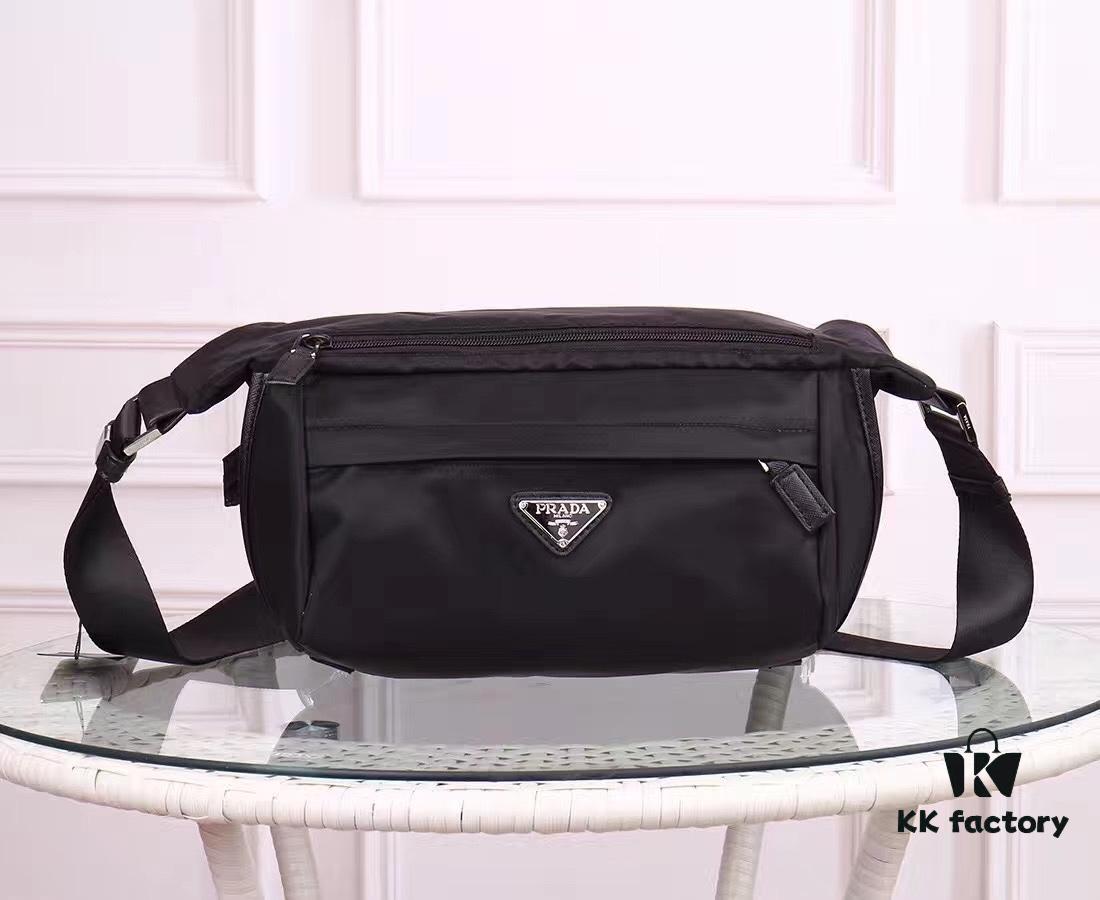 PRADA Official Website Version, Real Photo Shoot, Best-Selling Shoulder Crossbody Bag, Original Imported Fabric with Authentic Hardware, Precision Craftsmanship, Original Quality + 175 Contractor, Black Color, Model 991 = Size: W28 x H20 x D15