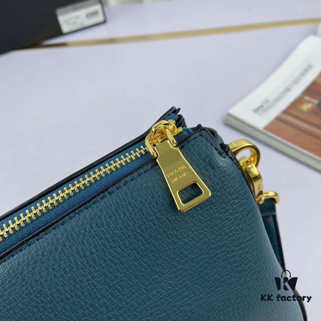 New Prada Flip Shoulder Crossbody Bag Model 66136 with Two Straps, Striped Strap Genuine Leather Handbag, 2019 Summer Fashion Women's Bag