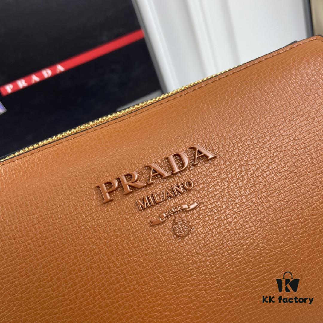 New Prada Flip Shoulder Crossbody Bag Model 66136 with Two Straps, Striped Strap Genuine Leather Handbag, 2019 Summer Fashion Women's Bag
