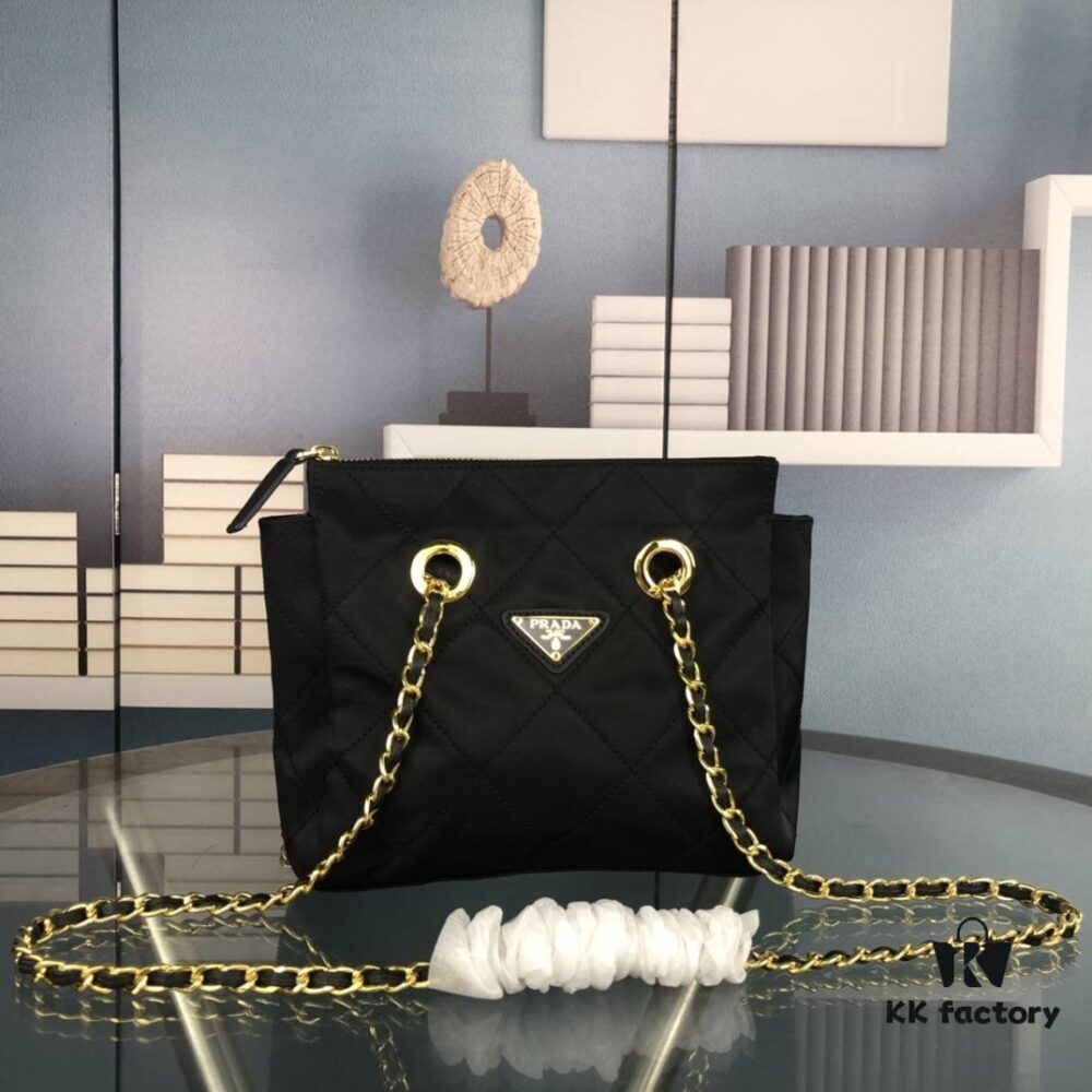 PRADA Vintage Chain Bag - Retro Style, Original Parachute Fabric, Authentic Hardware, Versatile Fashion Accessory