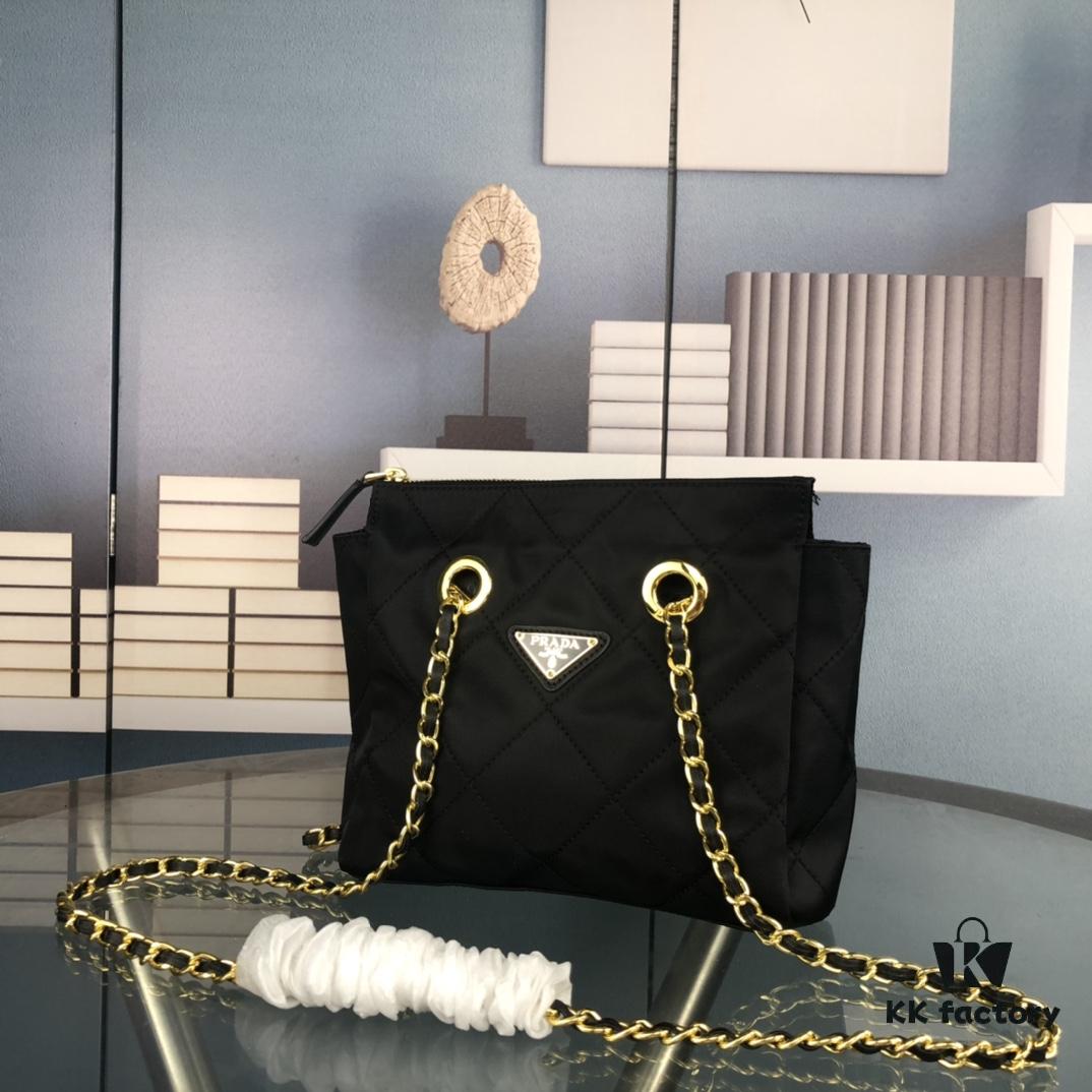 PRADA Vintage Chain Bag - Retro Style, Original Parachute Fabric, Authentic Hardware, Versatile Fashion Accessory