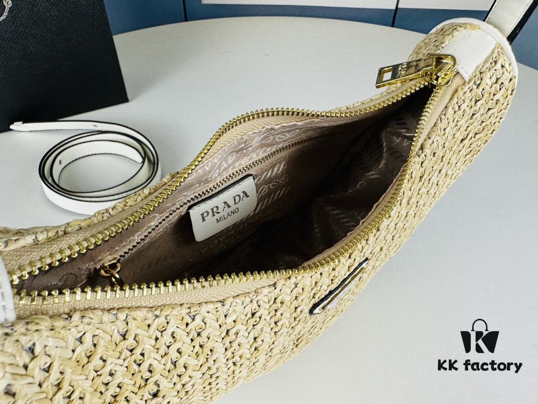 Prada Hobo Straw Bag with Box ||| Prada Beautiful Summer Straw Bag