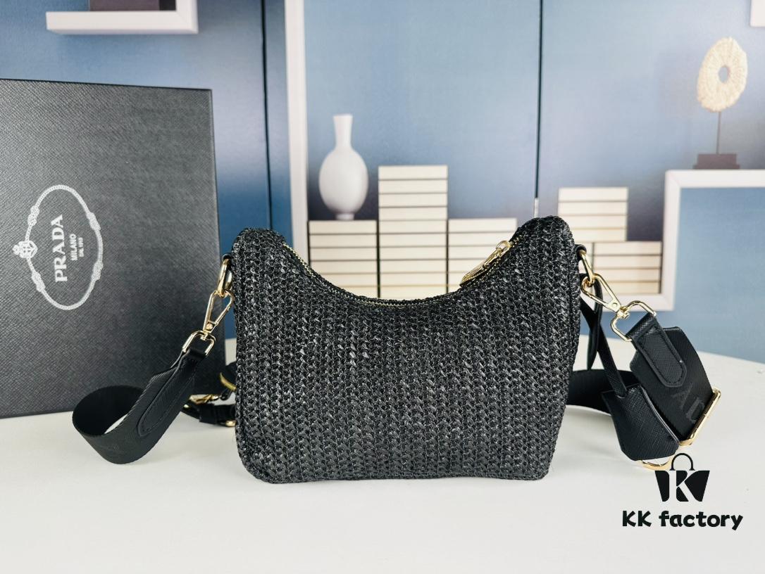 Beige Knitted Prada Three-in-One Bag with Box