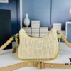 Beige Knitted Prada Underarm Handbag with Box
