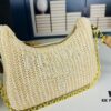 Beige Knitted Prada Underarm Handbag with Box