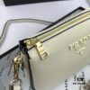 New Prada Flip Shoulder Crossbody Bag Model 66136 with Dual Straps, 2019 Summer New Fashion Women's Bag, Striped Strap Genuine Leather Handbag, 3 Compartments, Size 21-15-9cm