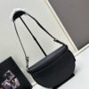 Box Included Authentic French Purchase Prada Arqué Leather Crossbody Bag for Women with Classic Metal Logo, 23-16-6 cm