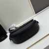 Box Included Authentic French Purchase Prada Arqué Leather Crossbody Bag for Women with Classic Metal Logo, 23-16-6 cm