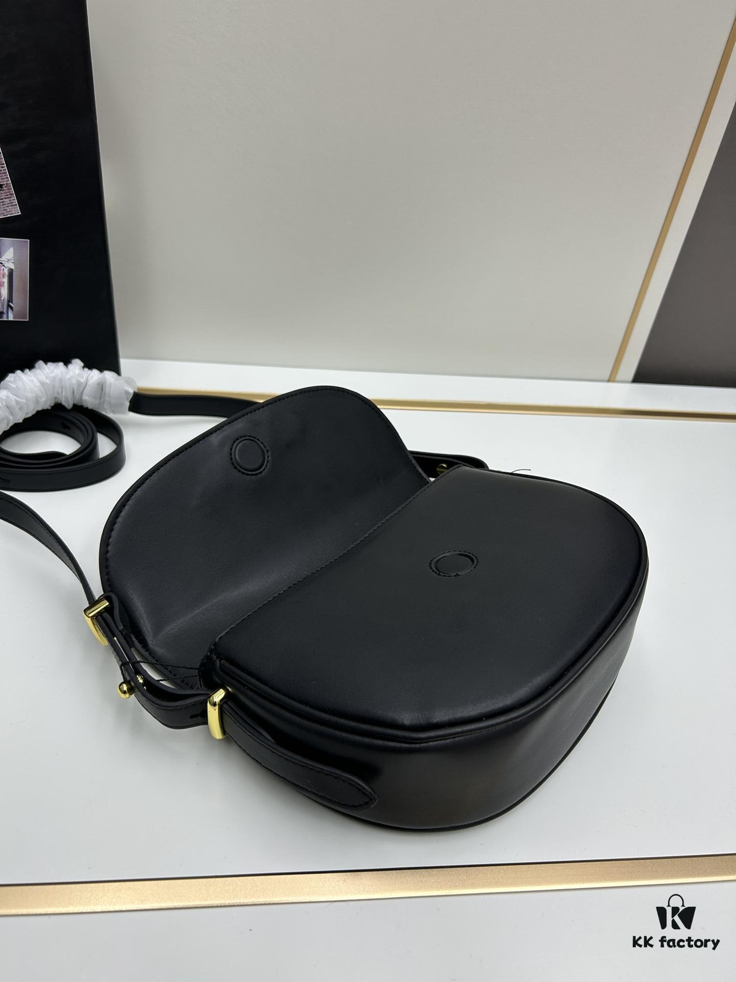 Box Included Authentic French Purchase Prada Arqué Leather Crossbody Bag for Women with Classic Metal Logo, 23-16-6 cm