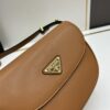 Prada Classic Leather Crossbody Bag with Metal Logo for Women, Arqué Collection, Comes with Box