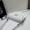 Box Included Authentic French Purchase Prada Arqué Leather Crossbody Bag for Women with Metal Logo, 23-16-6 cm