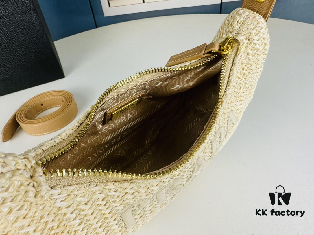 Prada Straw Hobo Bag with Box