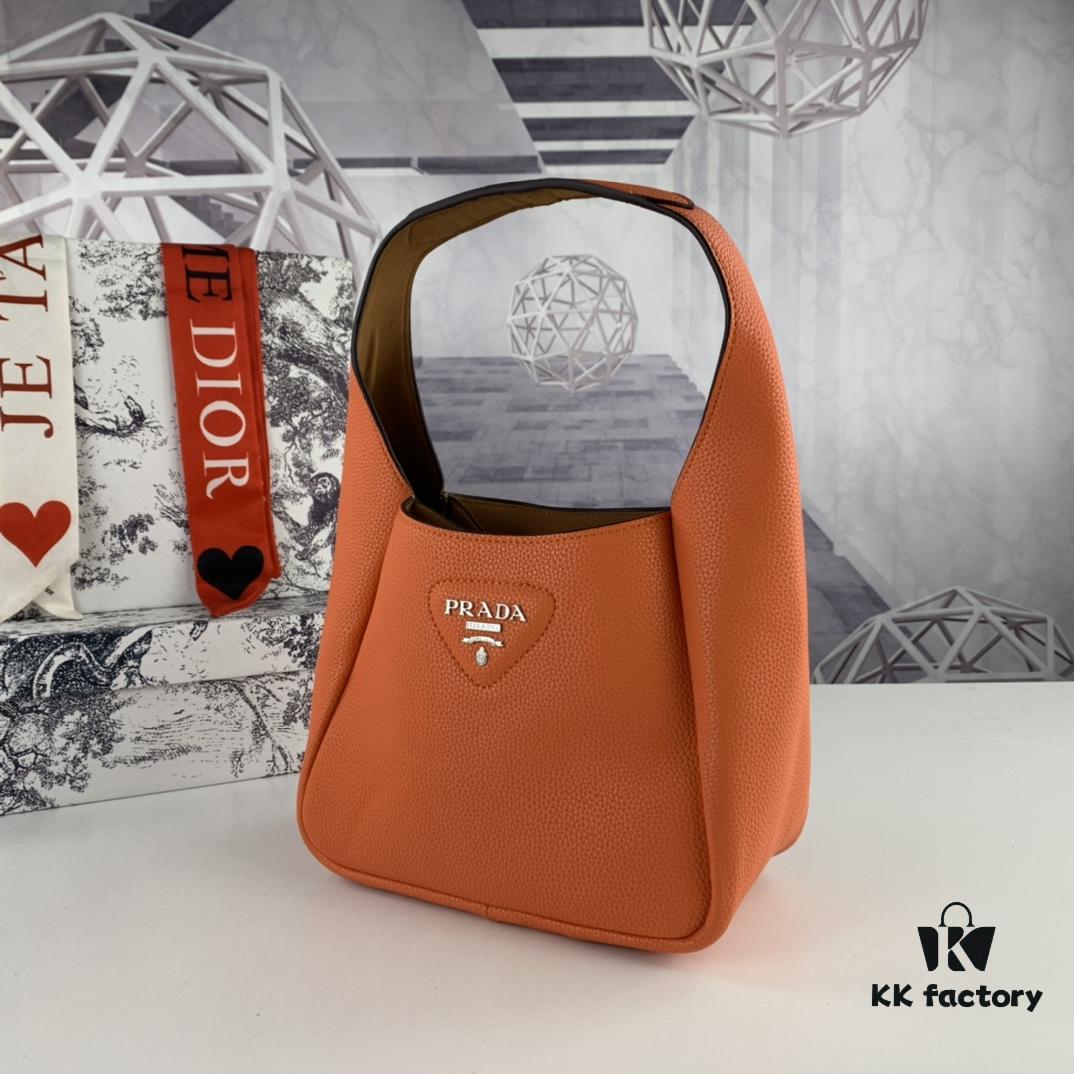 Prada Latest Model Tote Bag with Box - Genuine Italian Natural Grained Calfskin