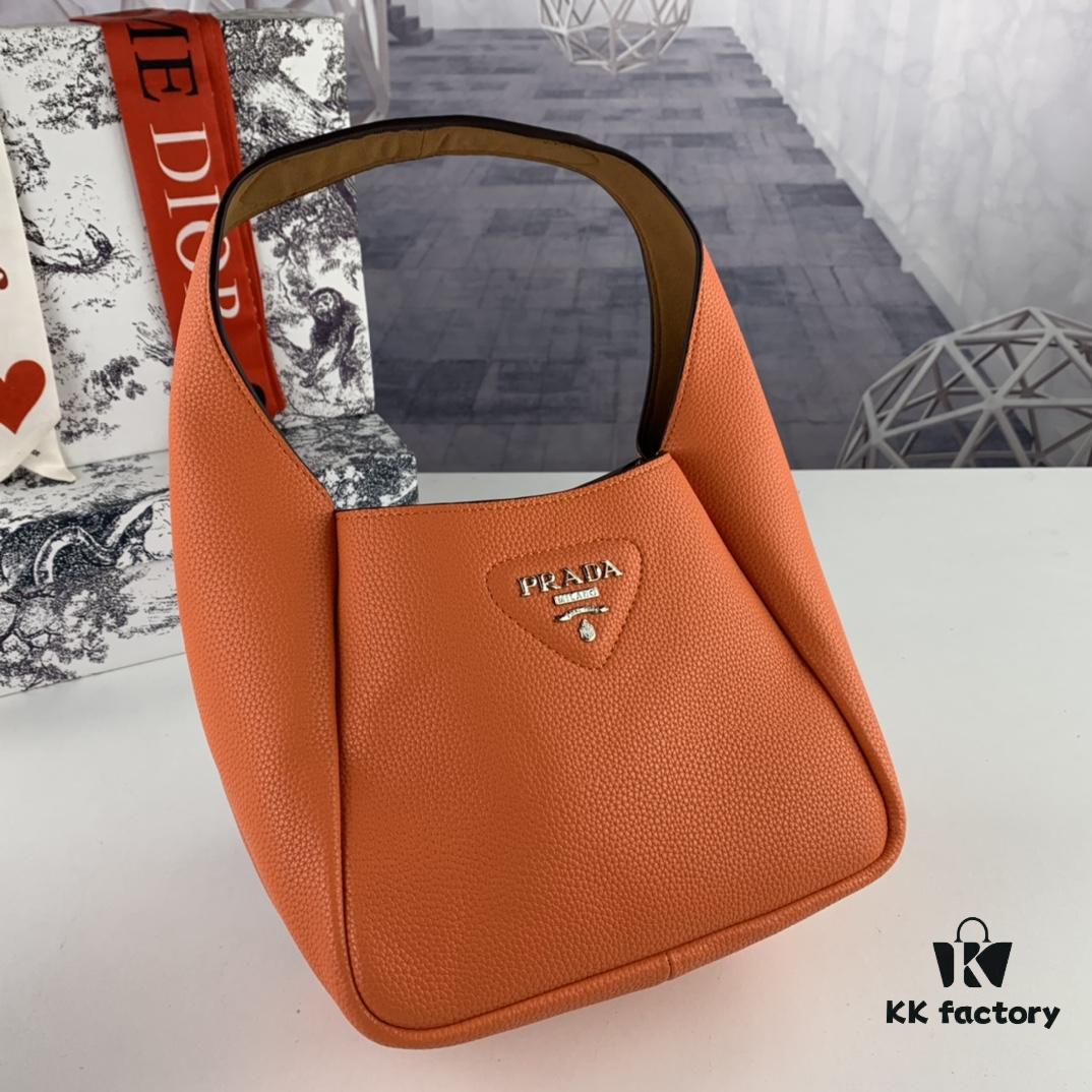 Prada Latest Model Tote Bag with Box - Genuine Italian Natural Grained Calfskin