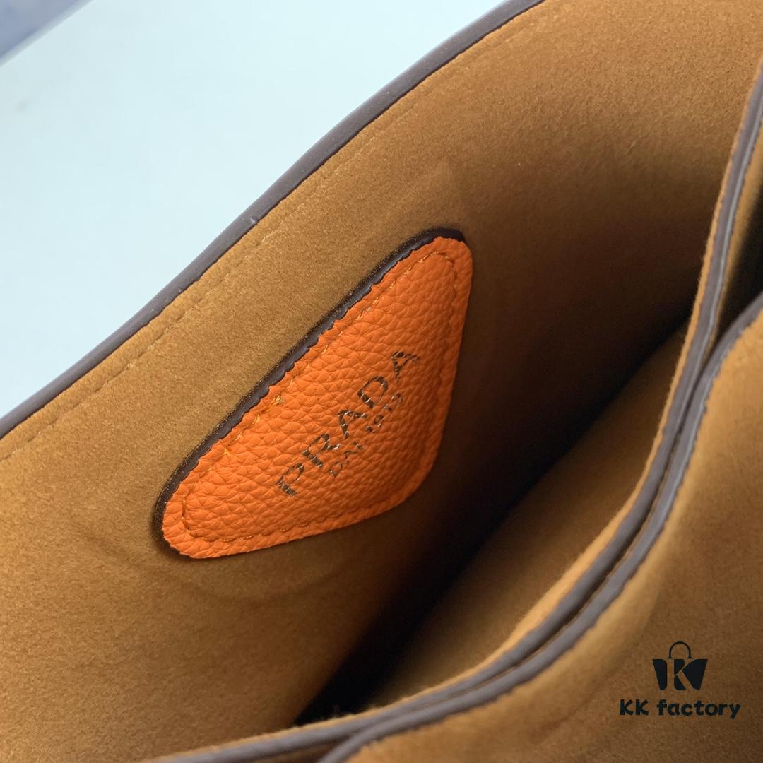 Prada Latest Model Tote Bag with Box - Genuine Italian Natural Grained Calfskin