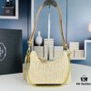 Beige Knitted Prada Underarm Handbag with Box