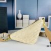 Prada Raffia Woven Triangle Bag with Box, 3D Logo, Lightweight Structured Design, Thin Strap, Adjustable Double Lengths, Can Be Worn as Crossbody, Shoulder or Underarm Bag, Includes Metal Chain for Elevated Elegance, Handheld Style, Size 25x13x10, Model No. 2425