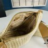 Prada Raffia Woven Triangle Bag with Box, 3D Logo, Lightweight Structured Design, Thin Strap, Adjustable Double Lengths, Can Be Worn as Crossbody, Shoulder or Underarm Bag, Includes Metal Chain for Elevated Elegance, Handheld Style, Size 25x13x10, Model No. 2425