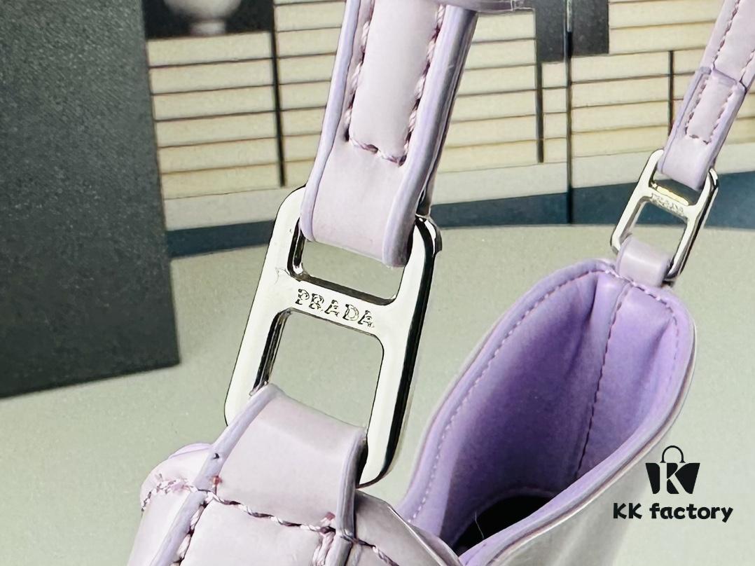 PRADA 2021 Spring/Summer Hobo Handbag, Calfskin Leather, Original Factory Custom Material