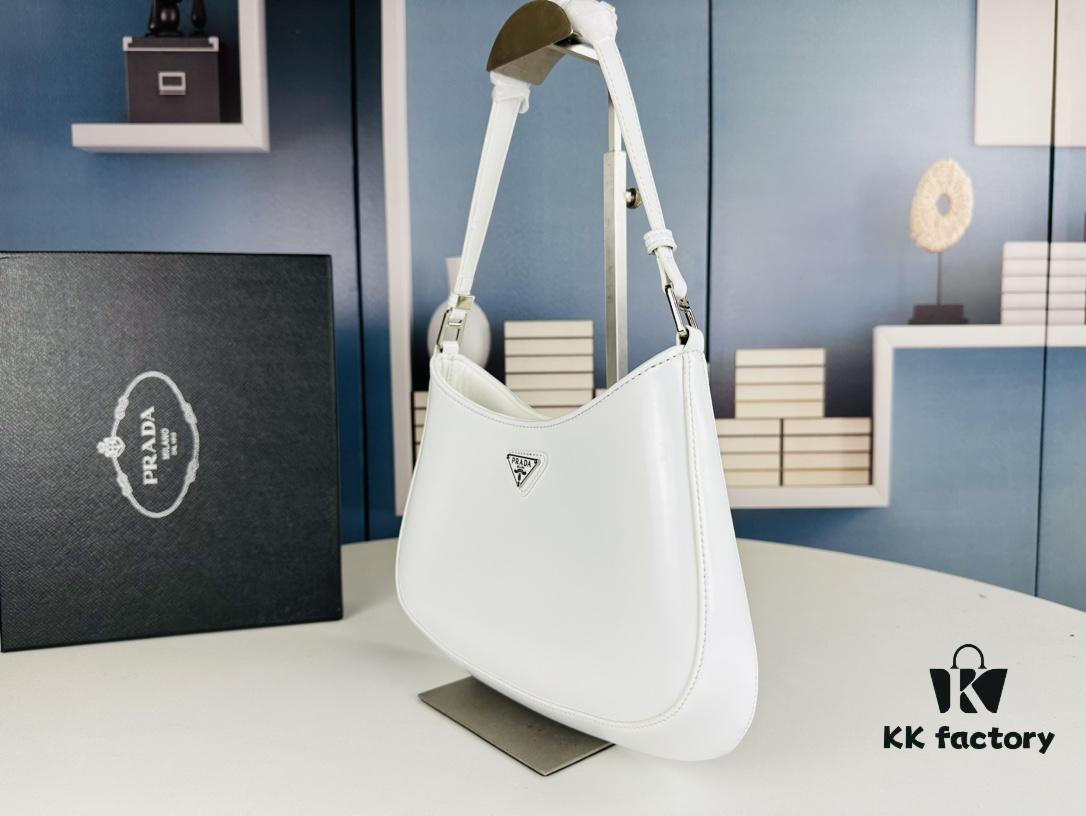 PRADA 2021 Spring/Summer Collection Hobo Handbag, Calfskin Leather, Original Factory Custom Material