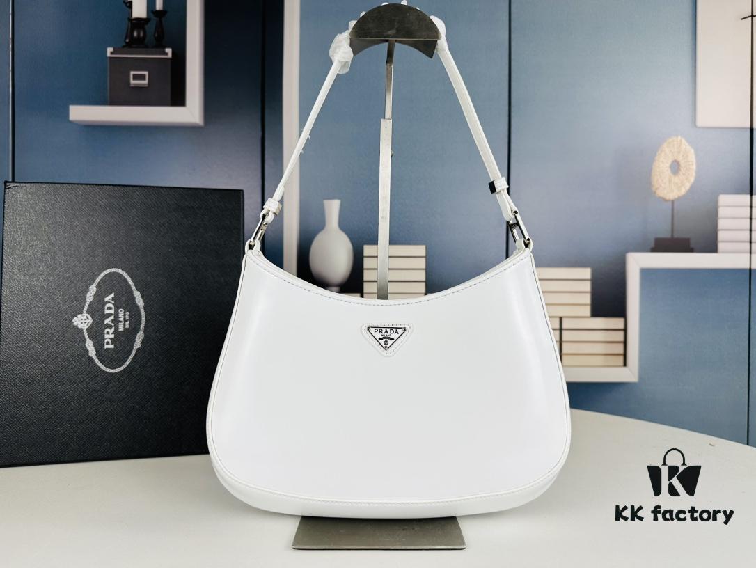 PRADA 2021 Spring/Summer Collection Hobo Handbag, Calfskin Leather, Original Factory Custom Material