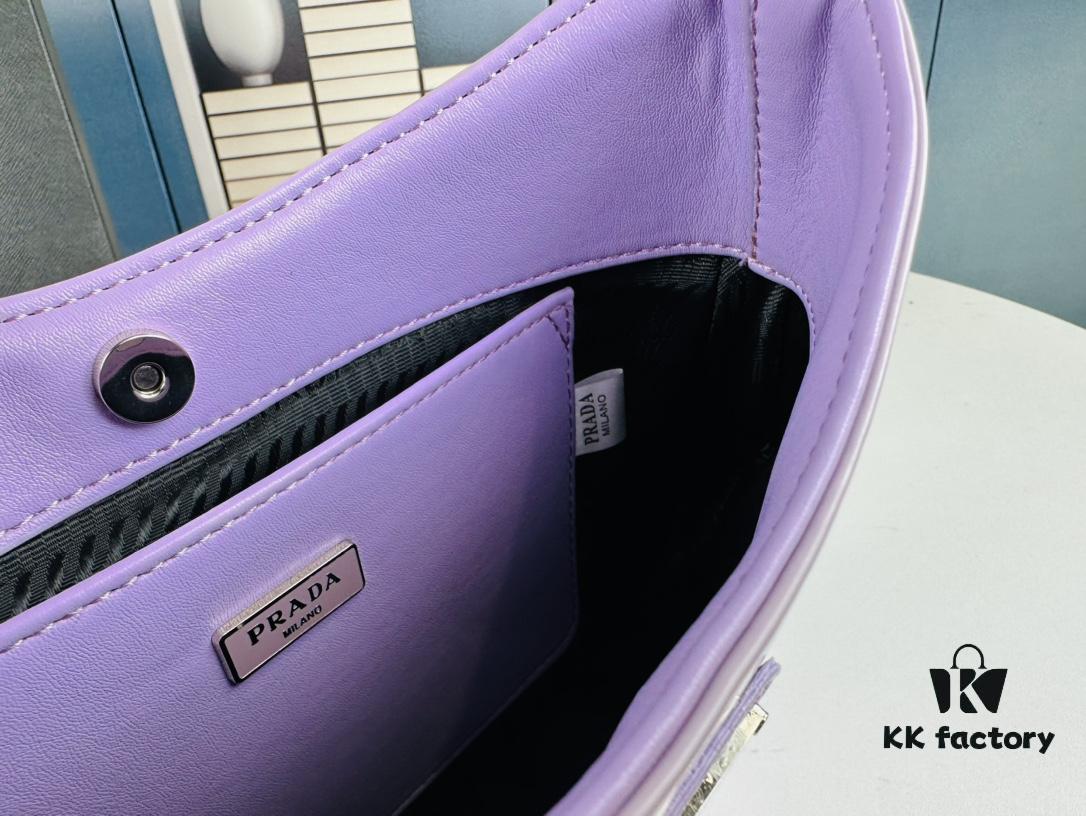 PRADA 2021 Spring/Summer Hobo Handbag, Calfskin Leather, Original Factory Custom Material