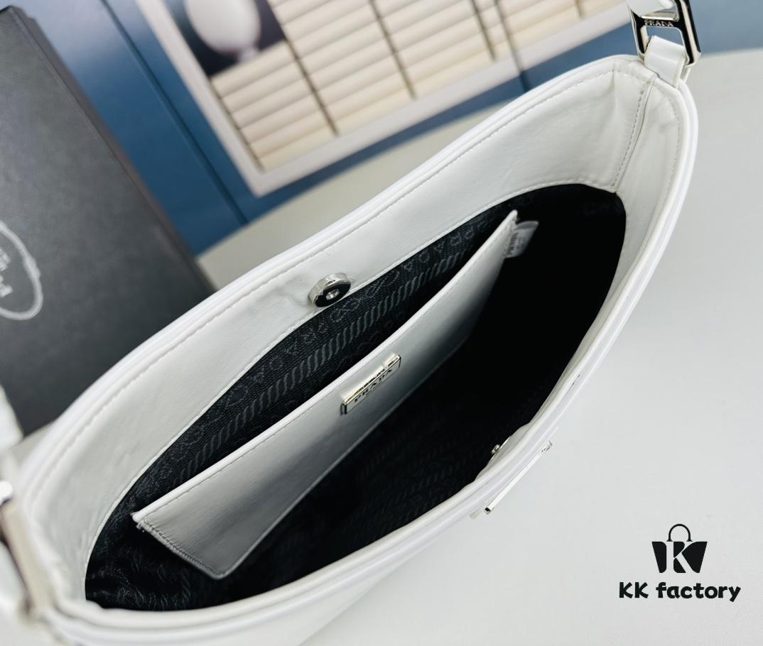 PRADA 2021 Spring/Summer Collection Hobo Handbag, Calfskin Leather, Original Factory Custom Material