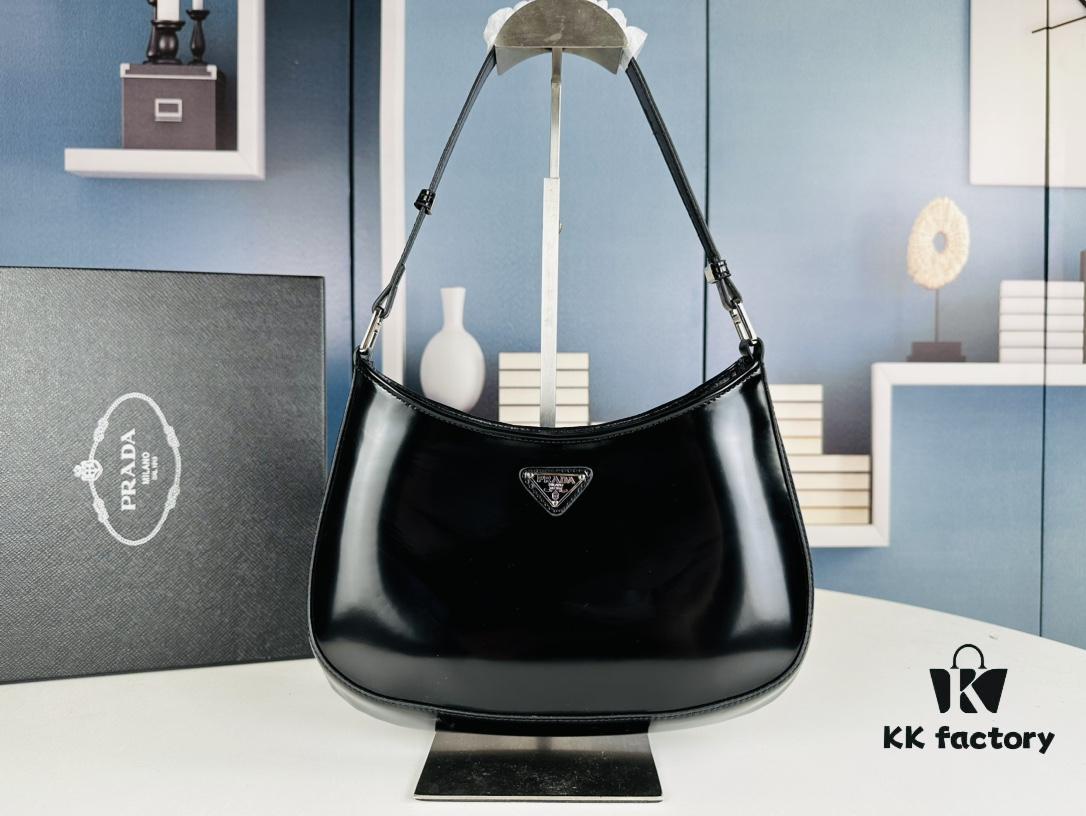 PRADA 2021 Spring/Summer Hobo Handbag, Premium Calfskin Leather, Original Factory Custom Material