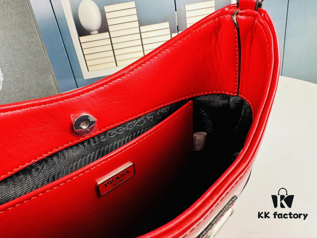 PRADA 2021 Spring/Summer Collection Hobo Handbag - Premium Calfskin, Lightweight and Stylish