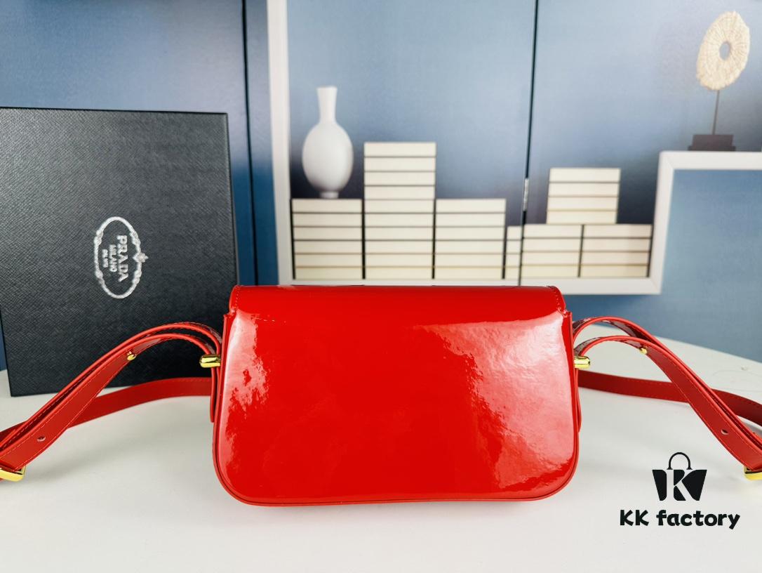 PRADA New Soft Calf Leather Tote Bag | Patent Leather Finish with Box | Size 21.5x13x5