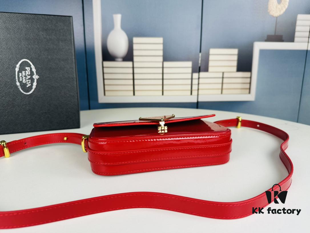 PRADA New Soft Calf Leather Tote Bag | Patent Leather Finish with Box | Size 21.5x13x5