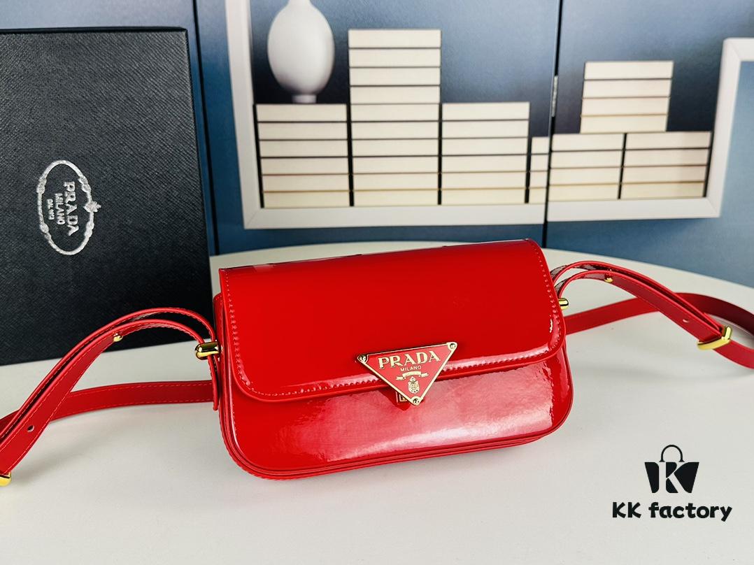 PRADA New Soft Calf Leather Tote Bag | Patent Leather Finish with Box | Size 21.5x13x5