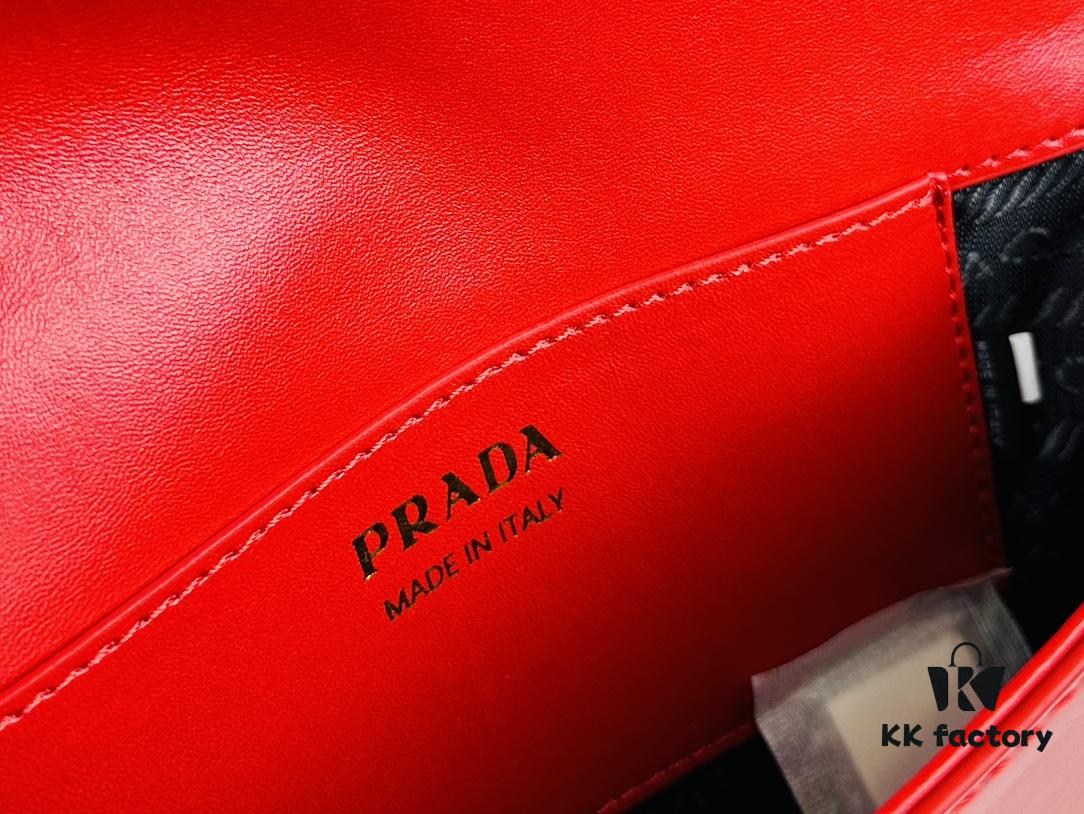 PRADA New Soft Calf Leather Tote Bag | Patent Leather Finish with Box | Size 21.5x13x5