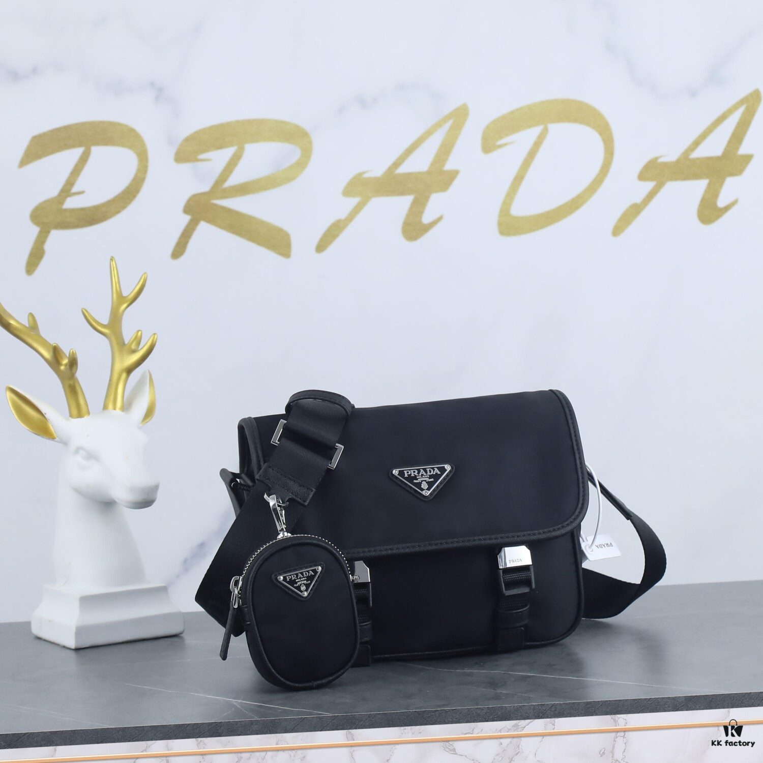 Prada Latest Tri-Combination Messenger Bag 2VD034