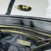 PRADA New Arrival Vintage Style Black Wax Leather Tote Bag