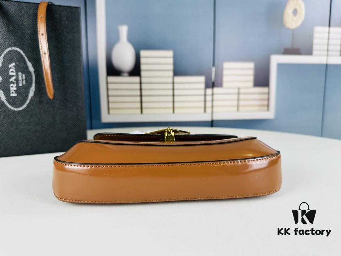 Prada-style Baguette Shoulder Bag (Box Included), Size 24x12x4, Model No. 817, Full Grain Leather Version