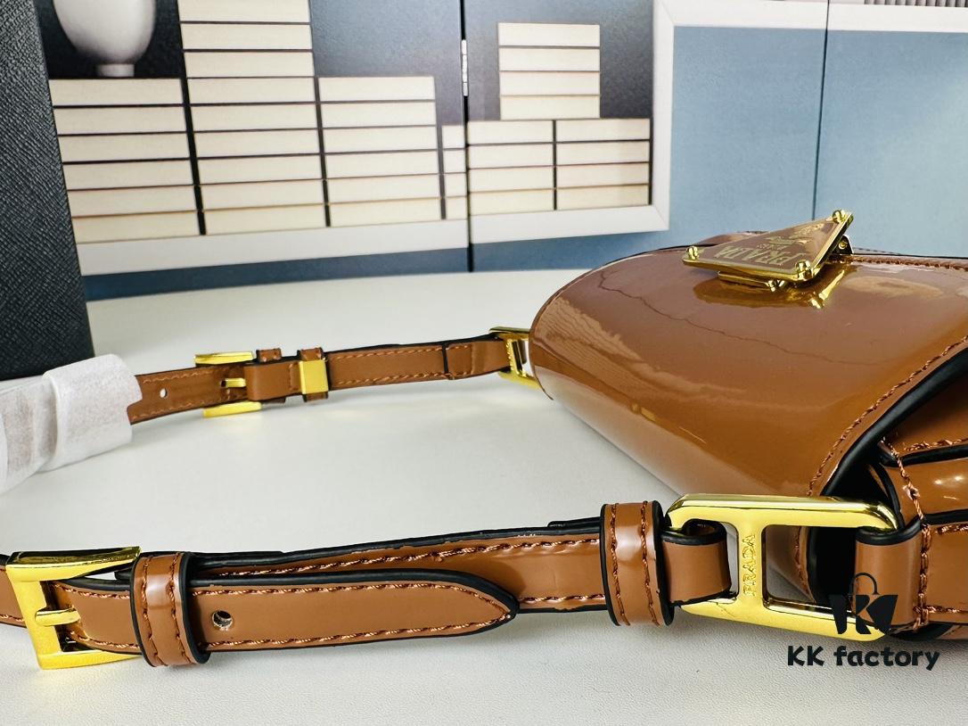 Prada-style Baguette Shoulder Bag (Box Included), Size 24x12x4, Model No. 817, Full Grain Leather Version