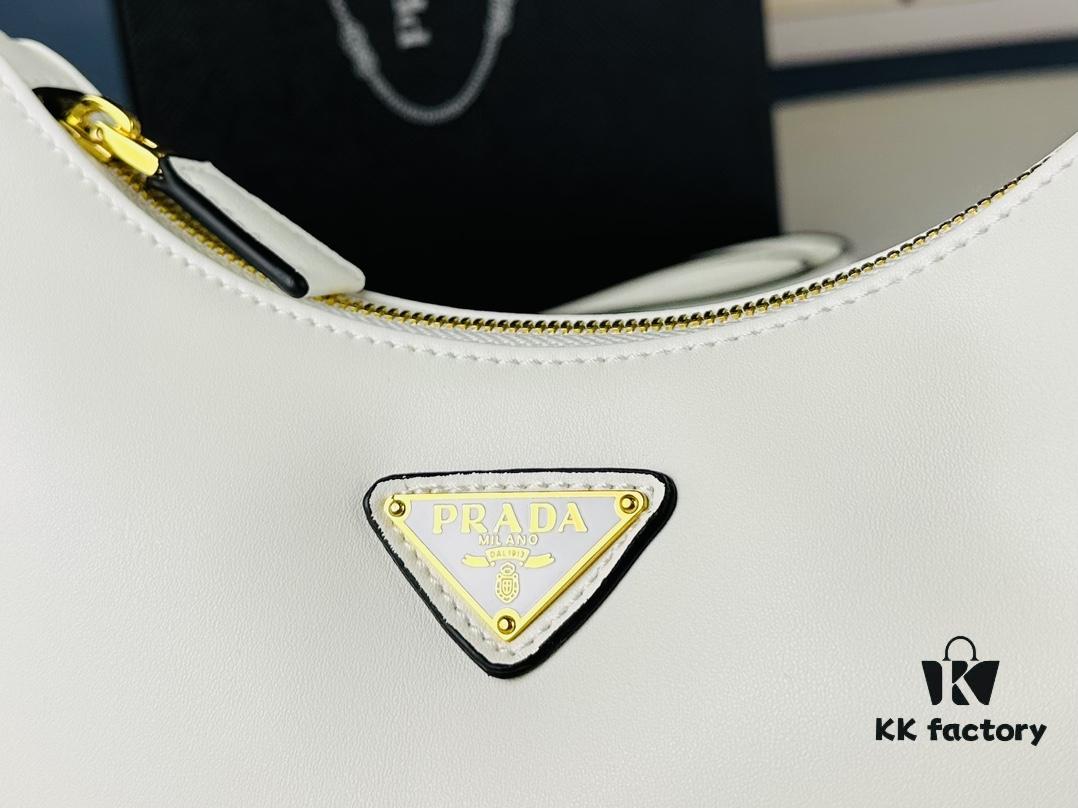 New Prada 1BH913 Moon / Crescent Bag with Box - Calfskin and Pale Gold Tone