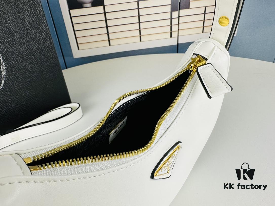 New Prada 1BH913 Moon / Crescent Bag with Box - Calfskin and Pale Gold Tone