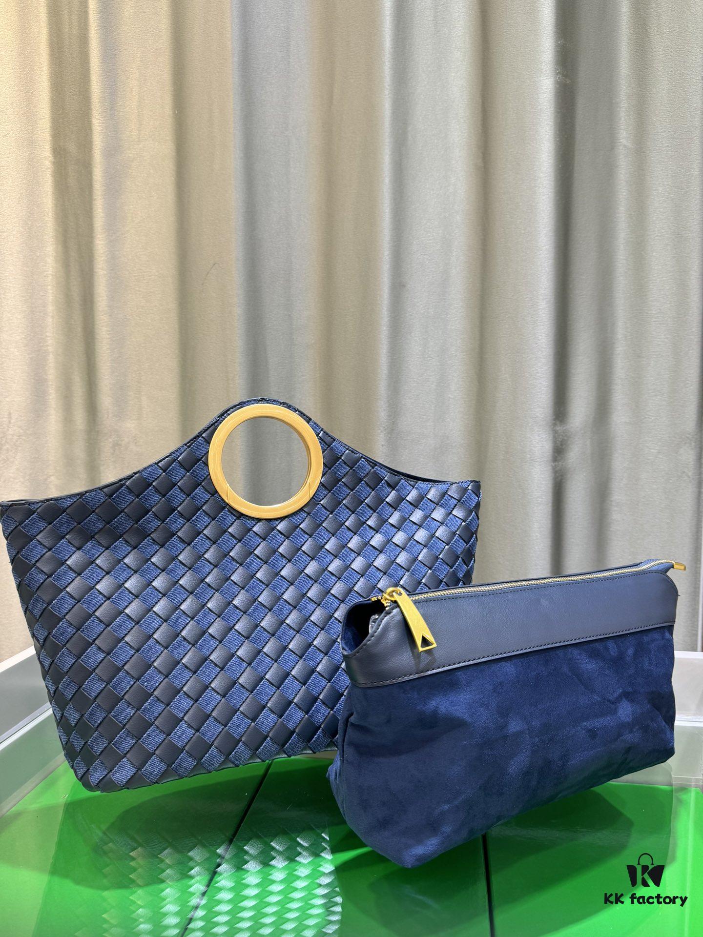 BV Picnic Wicker Handbag, Bottega Veneta 2024 Early Autumn New Women's Vintage-Style Beautiful Tote Bag