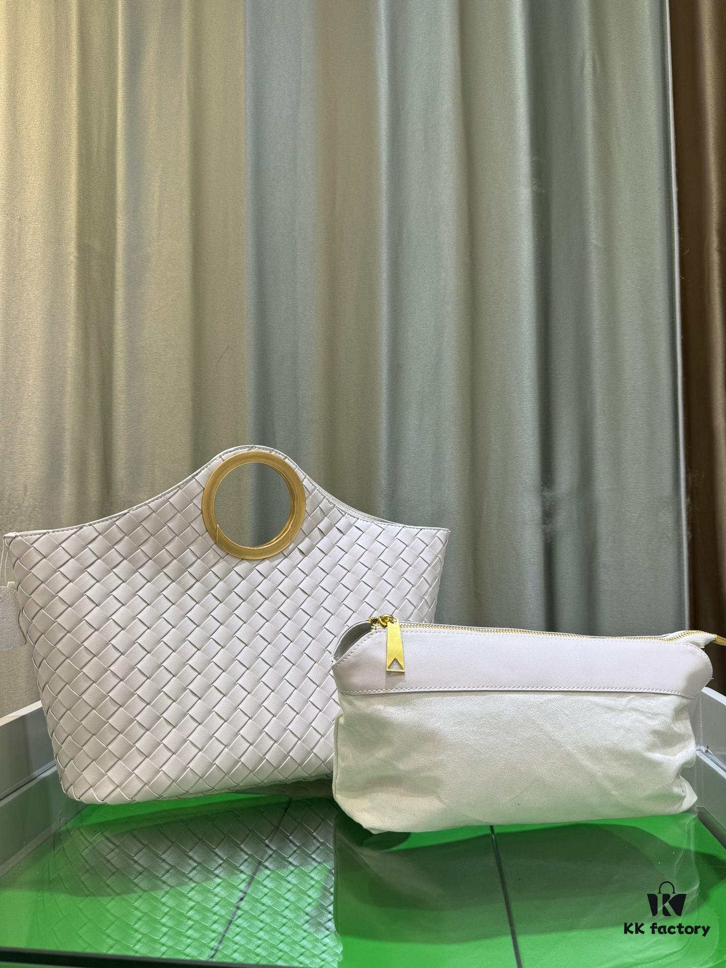 BV Picnic Wicker Handbag, Bottega Veneta 24 Early Autumn New Women's Vintage Style Exquisite Tote Bag