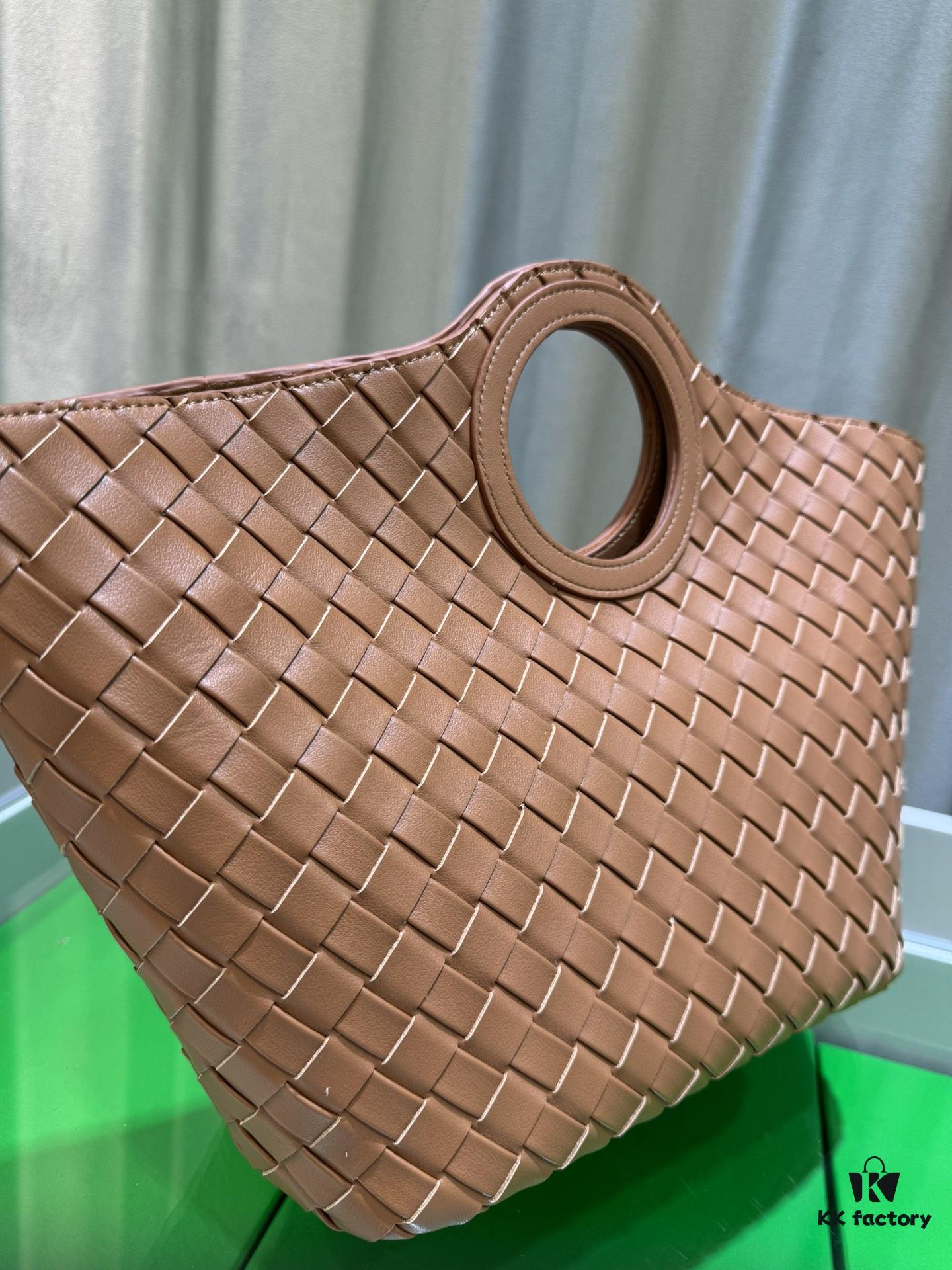 BV Picnic Woven Handbag, Bottega Veneta 24 Early Autumn New Women's Retro Style Beautiful Tote Bag