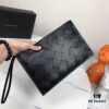 Luxury Handcrafted Waxed Cowhide Clutch with Box - Premium Imported Custom Leather, New Braided Design, Develops Rich Patina Over Time