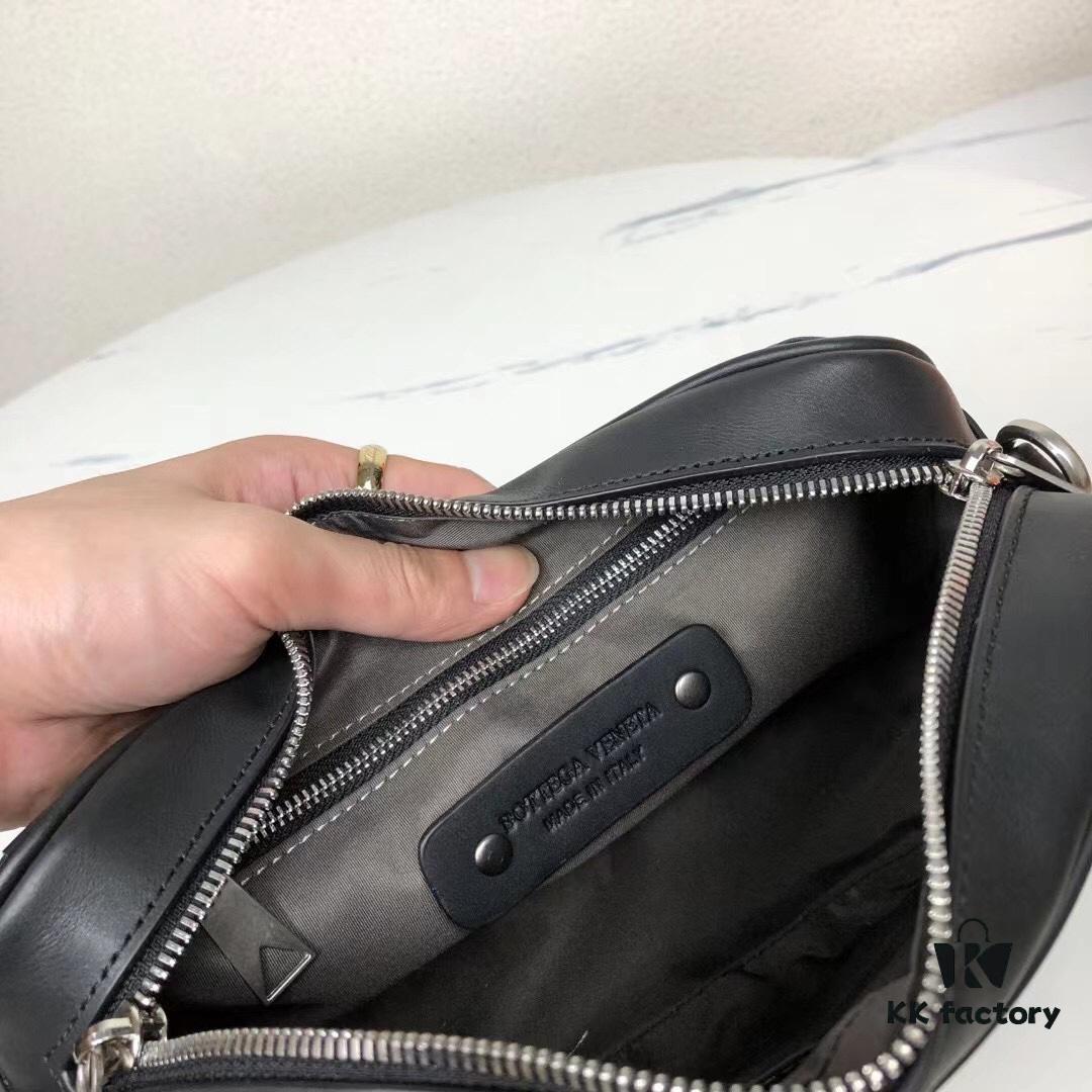 BVlntrecciato Woven Leather Crossbody & Clutch Bag with Zipper Closure