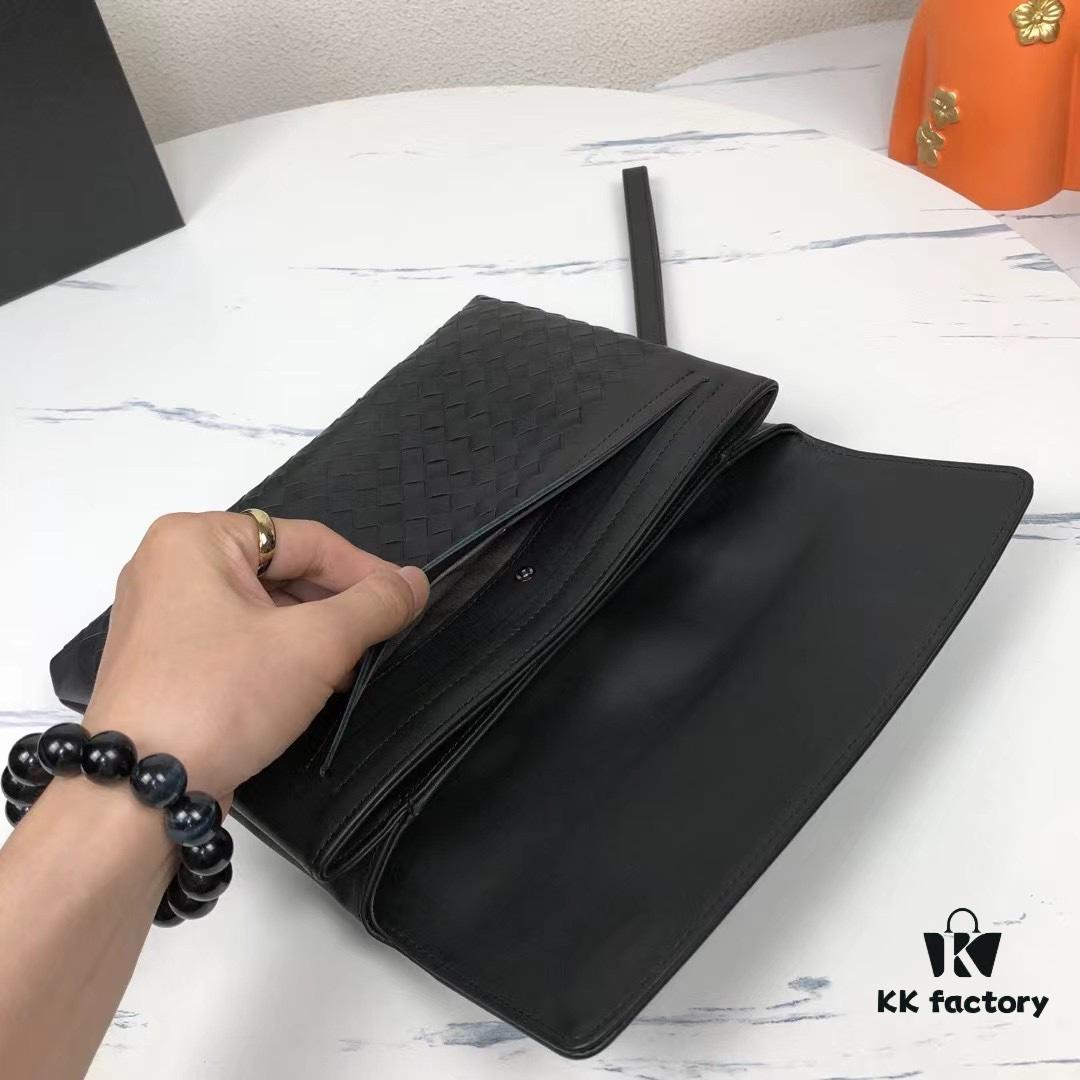 Bv Casual Clutch with Box - Blue, Imported Waxed Calfskin, Handcrafted Luxury Design