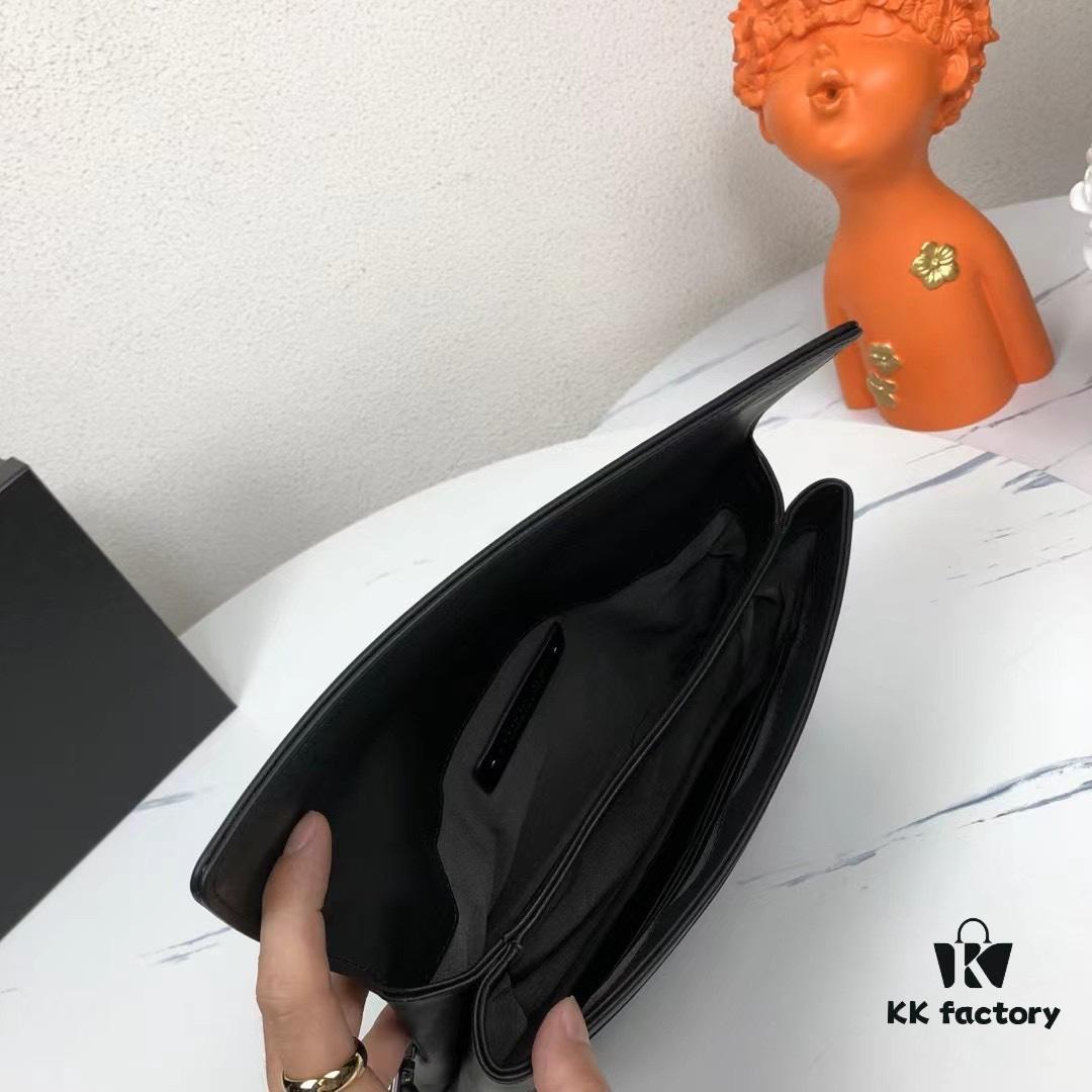 Bv Casual Clutch with Box - Blue, Imported Waxed Calfskin, Handcrafted Luxury Design